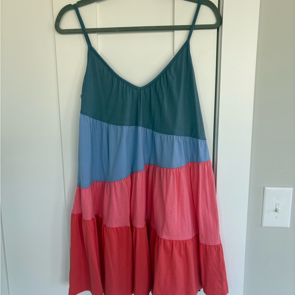 NWOT Z Supply Colorblock Mini Dress - Teal, Blue, Pink, Red